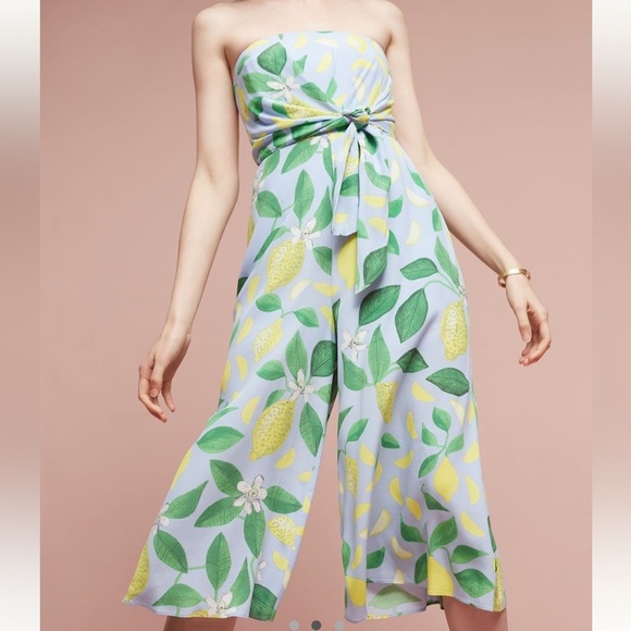 Anthropologie maeve Lemon Grove Strapless Jumpsuit 2 - Picture 1 of 12
